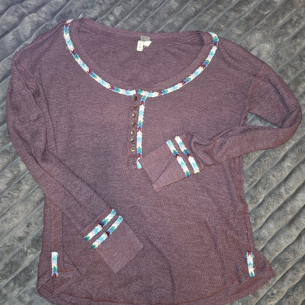 We The Free Maroon Knit Top